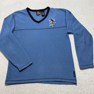 Vintage Disney Mickey Unlimited Women's Small V Neck Fleece Pullover Sweater